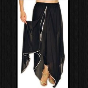 Black 4 Petal Belly Dance Costume